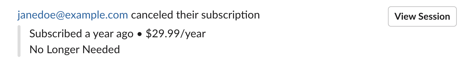 Image of a customer cancelling a subscription