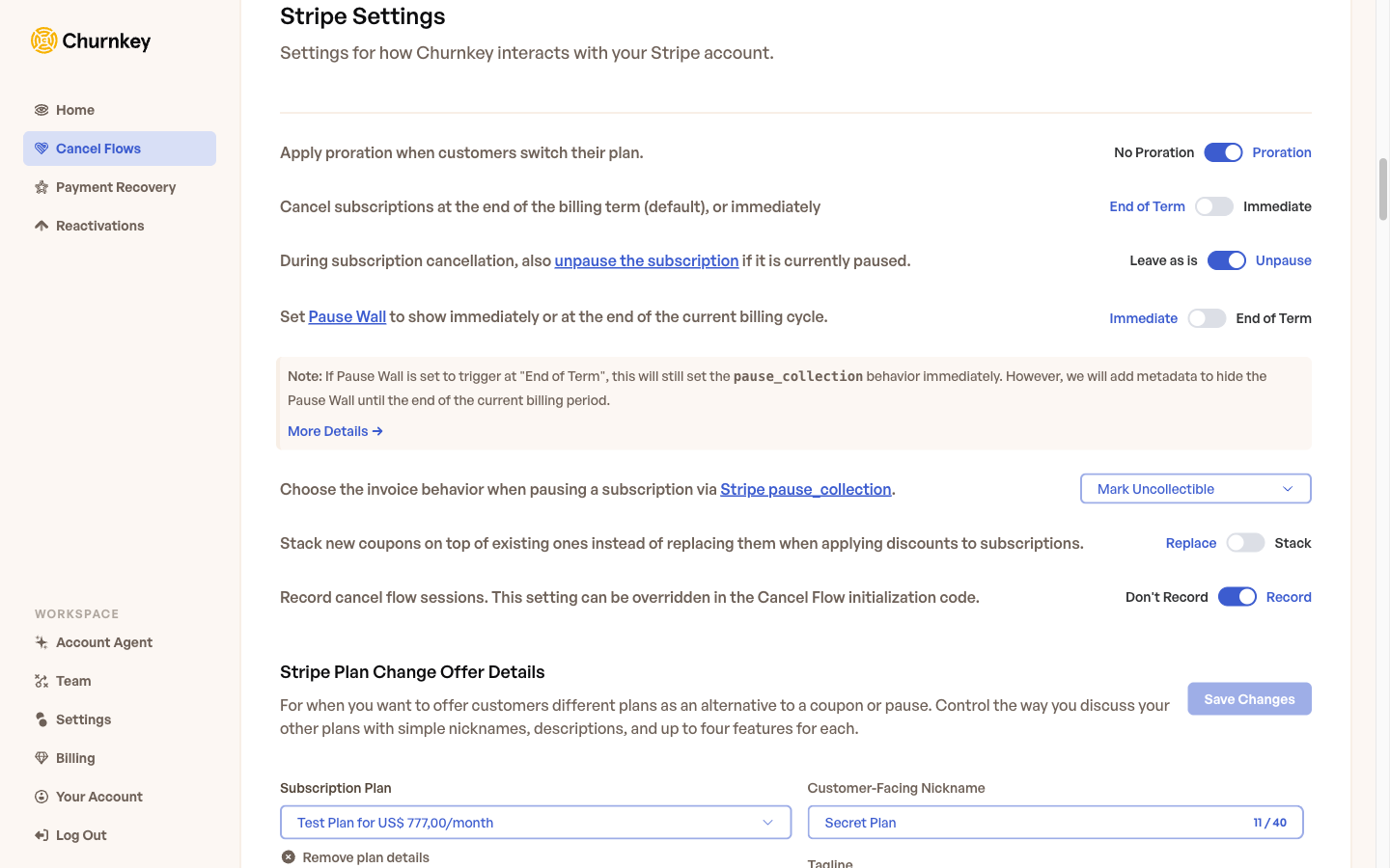 Payment Provider Settings overview