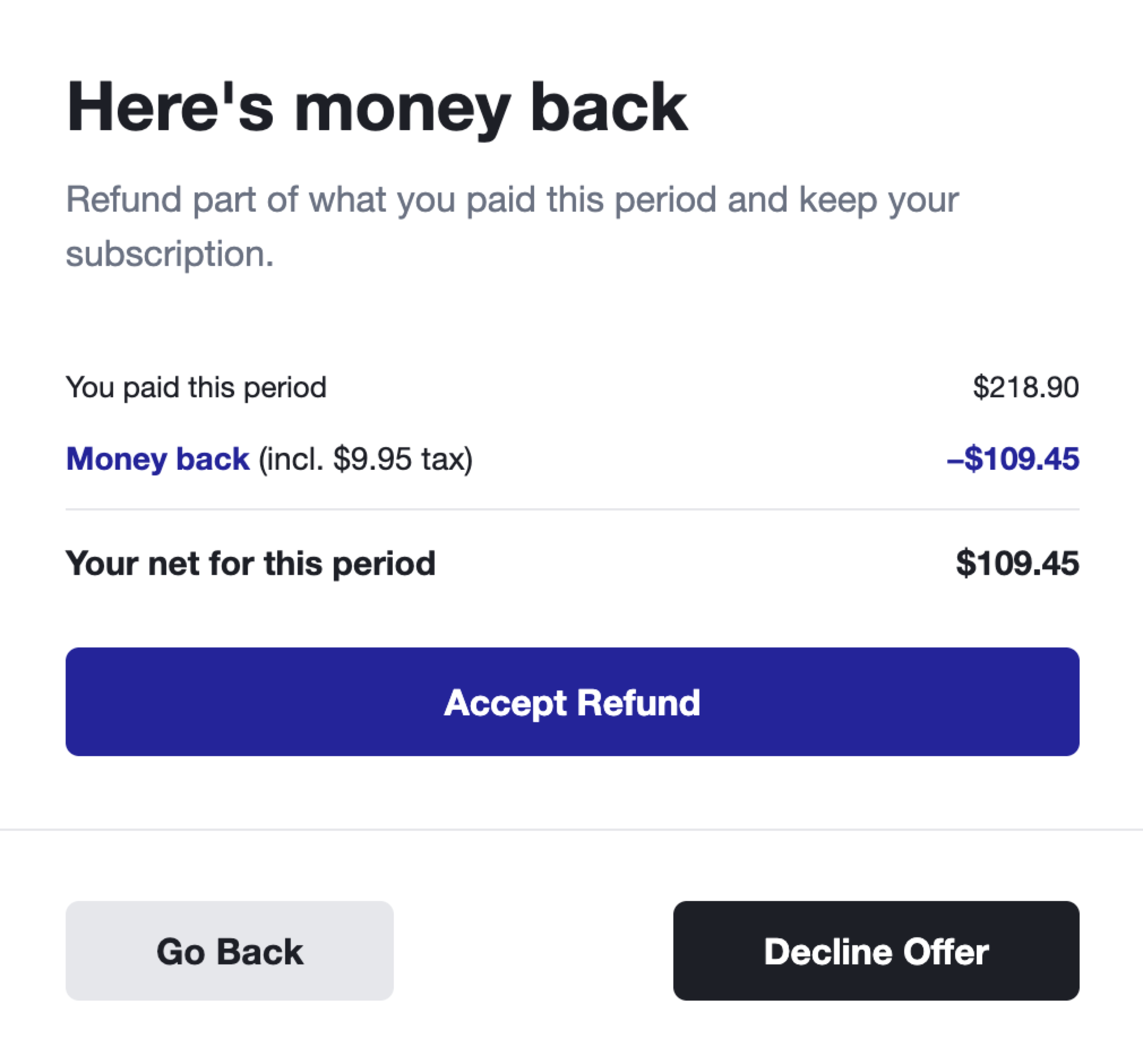 The rebate step a customer sees